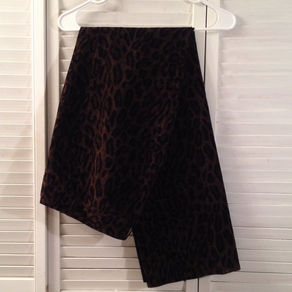 Harold's Leopard Print Wide Leg Pants - Brown and Black